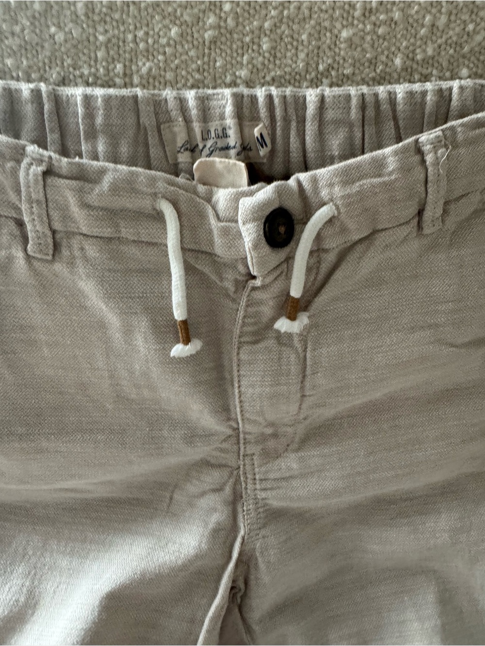 H&M Beige Kids Drawstring Formal Pants